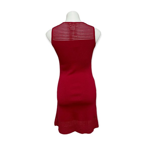 Max Studio XS Dark Red Sleeveless Cutout Detail Crewneck Mini Dress NWT - Picture 3 of 7